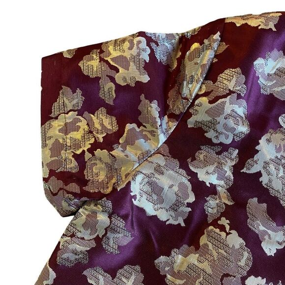 NWOT Vila Burgundy and silver Chinese Style Top - Picture 5 of 5